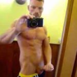Ripped Daddy Cums On The Mirror